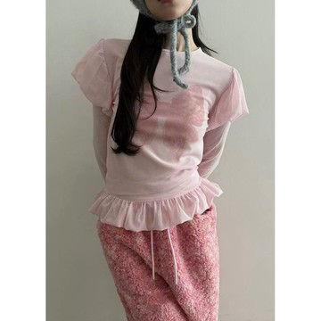 ‎ˏˋ 𝐻𝑒𝑦 𝑆𝑝𝑟𝑖𝑛𝑔 - ̗̀ 🌷⛅️ ̖́‎chic 韓國蕾絲花邊拼接甜美打底衫 假兩件性感柔美感修身上衣女