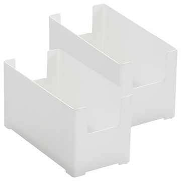 桌面收納置物盒 Set 2 塑膠材質 白色  2個