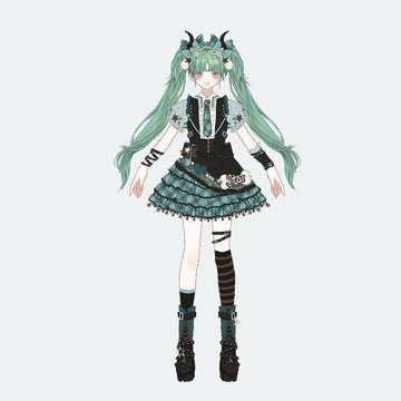 久命貓初音未來cos服印象款女萬圣節Lolita洛麗塔y2k漫展二次元正