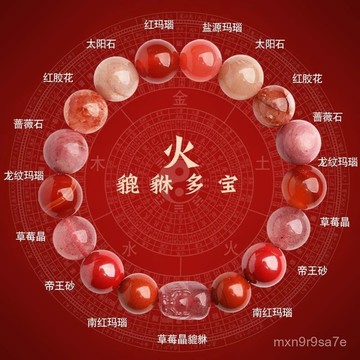 已開運賜福🙏一鳴堂🙏送招財符貔貅五行補缺喜用火手手鏈手串多寶男女水晶天然定製平衡能量飾品