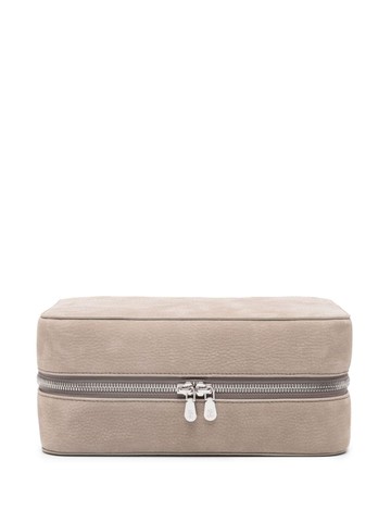 Brunello Cucinelli - zip-up leather glasses organizer - unisex - Calf Leather - One Size - Grey