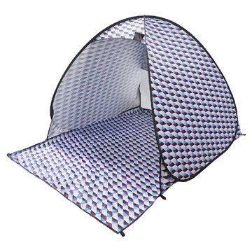 TREEWalker 露遊FUN 野餐秒開帳篷套裝  190T滌綸布+銀膠+鋼絲  附6支營釘  紅色、藍色、白色格紋  1~3人