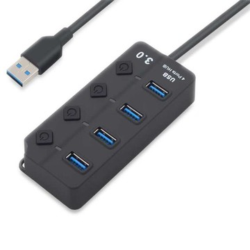 USB3.0 HUB 集線器 4口 集線器4埠 帶LED開關 高速集線器 分配器 擴充器 【DD351】 123便利屋