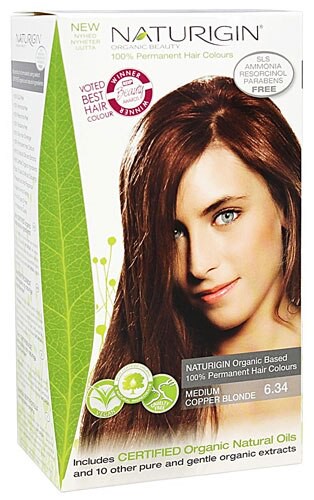 Naturigin Permament Hair Color Medium Copper Blond 6.34 3.9 fl oz
