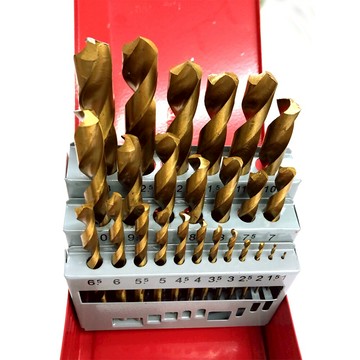 鐵鑽尾13支組/25支組mm(鐵紅/鐵橘盒)鍍鈦鑽頭組展示美觀 收納輕鬆便利 鐵盒包裝保存更耐久
