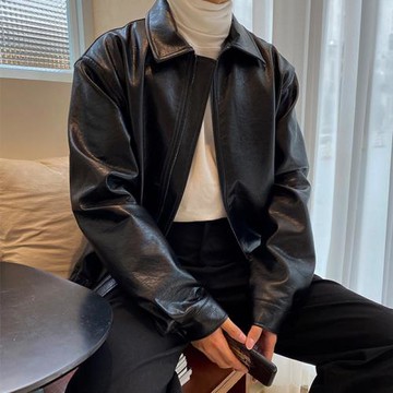 韓國風復古青年短款皮衣男寬松韓版機車服潮牌飛行員皮夾克外套潮