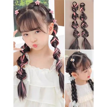 兒童燈籠辮假發女馬尾長辮甜酷網紅麻花臟辮魚骨辮女童雙馬尾辮子