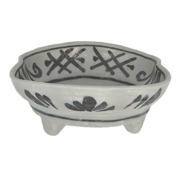 志野黑井紋5吋缽 - 日本  黑色 + 白色  1個