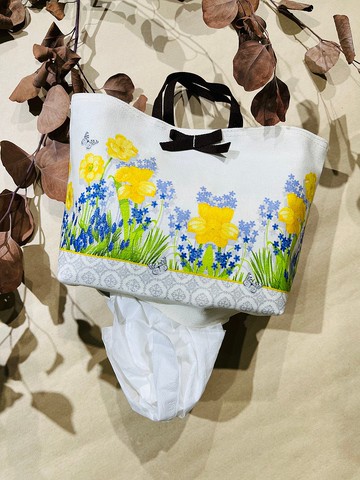 吊式面紙袋 黃藍花 面紙盒 手提 紙藝拼貼 蝶古巴特 面紙盒