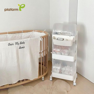 【Plafarm】 移動式防塵收納拉拉車 - 2 層掀蓋型