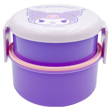 Skater 銀離子雙層分格圓形便當盒  酷洛米 紫色 + 粉色  1個