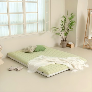 THERIX HOME 9區床墊 + 絎縫床包  單人  橄欖綠  6cm