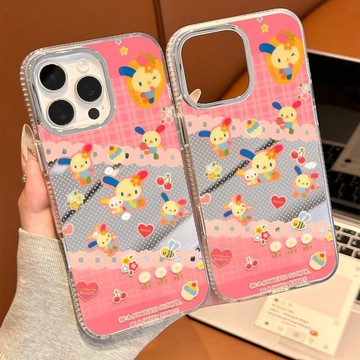 【甄選好物🌸】花小兔手機殼 粉色彩虹花小兔iPhone蘋果16手機殼Pro/15/ /Max粉色14pro手機保護殼
