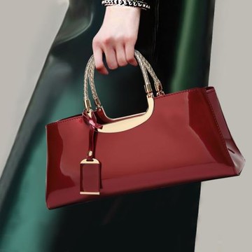 2025新潮簡約時尚漆皮亮面女包新娘結婚手提包女包晚宴包單肩包