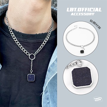 🌾Lbt•健太選物🌾韓國方形黑砂石項鍊多層造型項鍊男女東大門街頭學生潮流明星同款