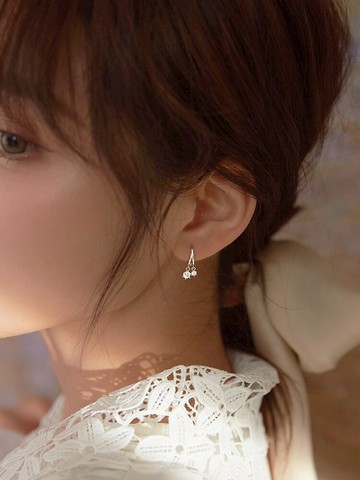 小麋人925雙閃鉆流蘇純銀耳環女耳飾耳釘個性耳圈輕奢小眾冷淡風