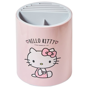 HAIPAI 海派 卡通家用刀架置物架/卡通廚房桌面收納架/多功能一體式瀝水刀架 凱蒂貓  1個  粉色  16.3 x 20.1cm