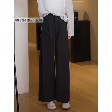 歐紀兒女裝鷗同款高腰闊腿休閑褲女2025秋季款牛仔褲復古氣質褲子