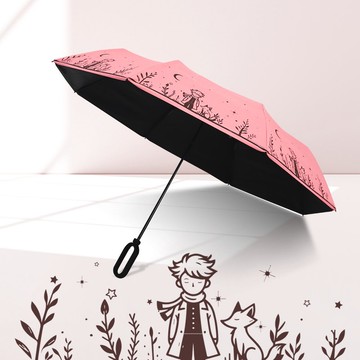 雙龍 小王子扣環三折傘 防曬遮陽傘雨傘折傘B5903(櫻花粉)