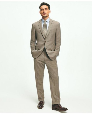 Brooks Brothers Men's Madison Fit Stretch Wool 1818 Suit | Beige | Size 42 Short