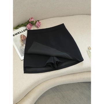 黑色西裝半身裙女2025早春新款a字開叉短裙高腰顯瘦防走光褲裙子