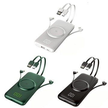 ONAIR 超輕薄自帶線無線充行動電源 10000mAhAPP下單享13%點數