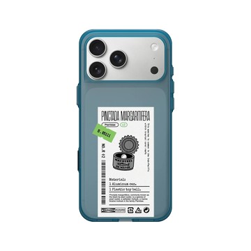 iPhone 17 Pro Max Clear (相機按鈕) 夜幕藍 - Marine Debris - 鋁罐珠母貝