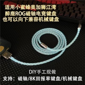 【手工現做】客制化DIY單晶銅RGB幻彩發光適用小蜜蜂美加獅江灣醉鹿ROG磁軸機械鍵盤8K回報率TypeC充電數據線