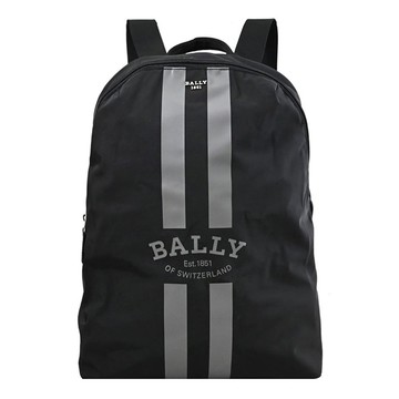 BALLY 6301988 品牌LOGO摺疊尼龍後背包禮盒組.黑-附手拿包