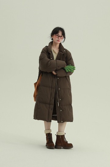 3顏色 北海道 立領長款90絨羽絨服 送同款小包 休閒簡約外套