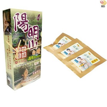 月陽超值3包組台灣陽明山白璜溫泉濃縮黃金塊溫泉包沐浴鹽泡澡包粉GO03)