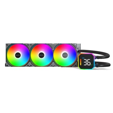 MONTECH HyperFlow Digital 360mm 數位螢幕版 水冷散熱器 黑