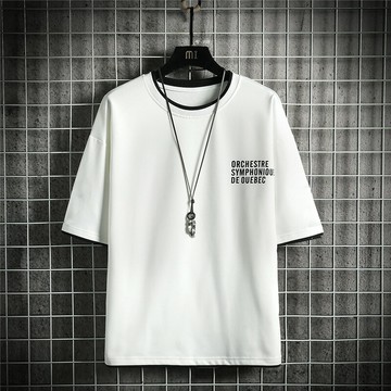 假兩件純棉質感t恤男夏季復古潮牌短袖oversize設計感小眾半袖男