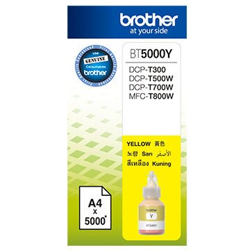 【APP4%點數】Brother BT5000Y 原廠黃色墨水 適用型號：DCP-T300、DCP-T500W、DCP-T700W、MFC-T800W