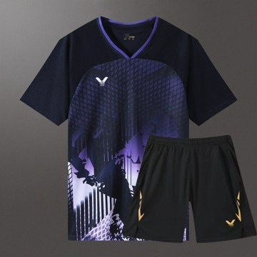 運動套裝 運動服 羽球衣 新款速幹大賽服男女同款透氣吸汗短袖運動團隊比賽隊服球衣 健身服 運動  羽球 球衣