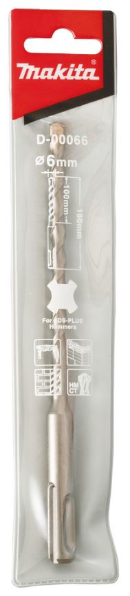 MAKITA 牧田 D-00066 四溝二刃 四溝鑽頭 6*160 配件 水泥 鑽頭 鑽尾 四溝 免出力 兩刃