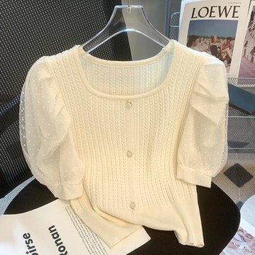 夏季上衣冰絲短袖t恤女士裝2025新款修身爆款時尚洋氣顯瘦針織衫