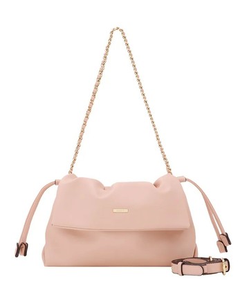 【KINAZ】雙背帶掀蓋束口變型鏈帶肩背斜背包-奶露柔粉-漫柔系列 (BZ96422-09)