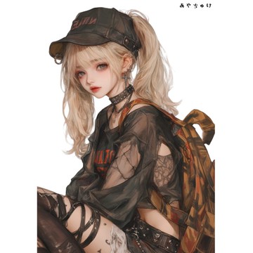 【10月新作5】07-094-0205 人物貼紙 輕龐克女孩