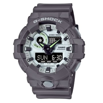 【CASIO 卡西歐】G-SHOCK 暗影夜光 酷炫神秘 大錶徑  雙顯系列 GA-700HD-8A_53.4mm