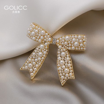 大蝴蝶結珍珠發夾女韓國簡約氣質劉海頂夾少女發卡彈簧夾子頭飾