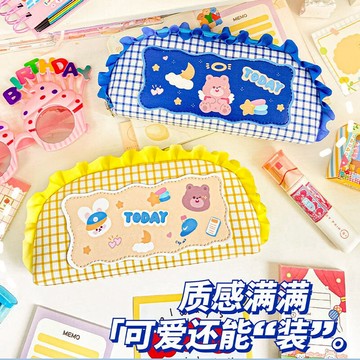 筆袋筆盒日系大容量文具袋帆布筆袋韓版可愛刺繡女學生小熊兔子筆袋【少女顏究院】【淘夢屋】