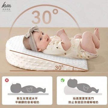 [凱美棉業] 兩入組隨機出色 寶寶防溢奶斜坡枕 餵躺神器 嬰兒枕頭 防吐奶枕 兒童枕頭 豆豆枕