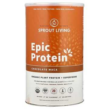 Sprout Living, Epic Protein®，有機植物蛋白質 + SuperFood，巧克力味，2 磅（912 克）