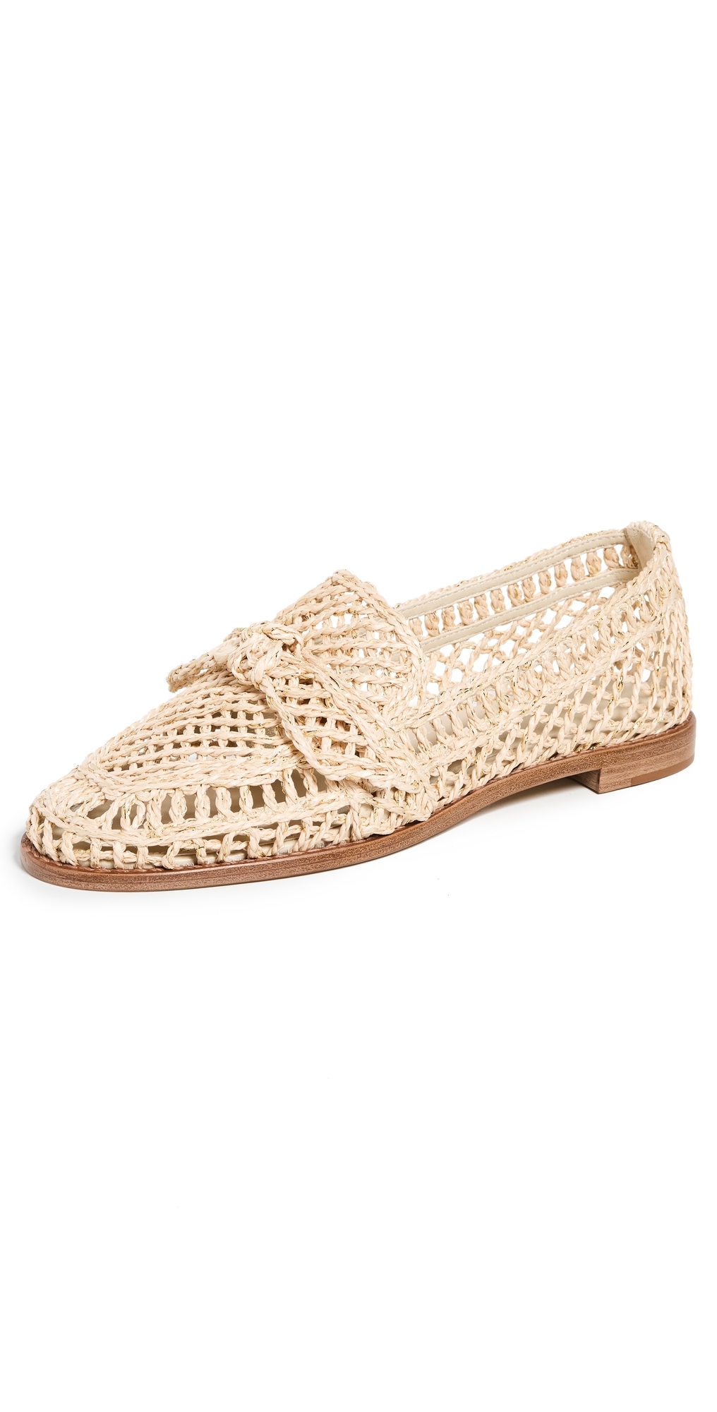 Alexandre Birman Raffia Penny Loafers Pearl 35.5