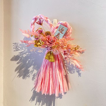 日式 祈福 注連繩 粉色