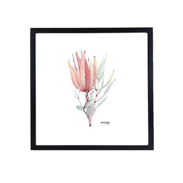北歐裝飾畫相框 花草 紅花 43x43cm 室內設計 清新 擺設 畫框
