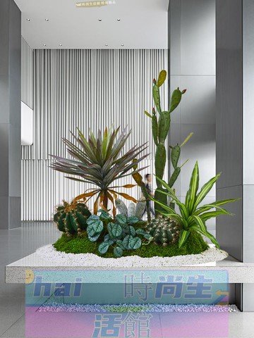 免運 可開發票 仿真仙人掌造景仿真綠植室內熱帶植物景觀裝飾擺件樓梯下假樹盆栽