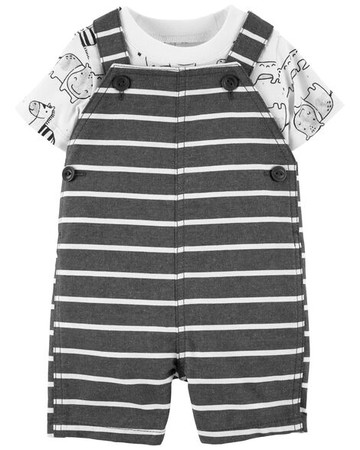 Baby 2-Piece Animals Tee & Shortalls Set