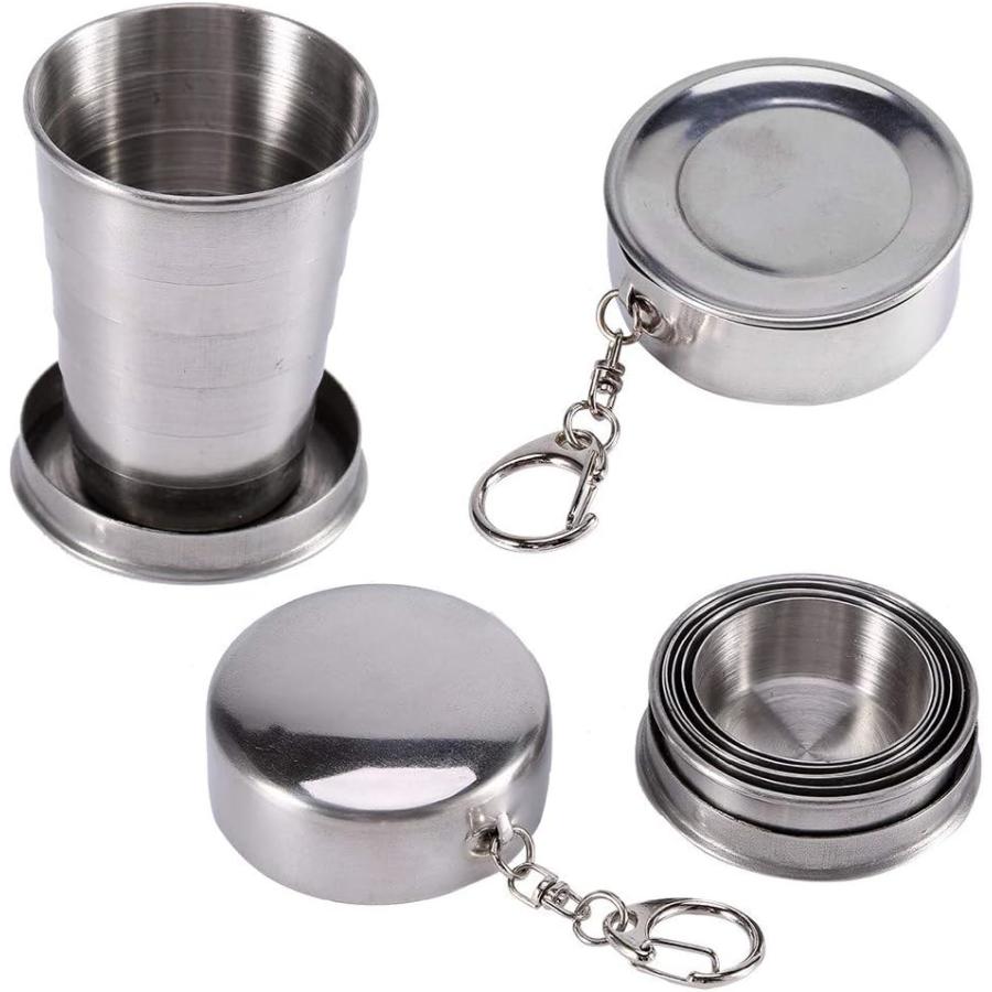 Guys of the Universe Folding Stainless Steel Camping Coffee Mug Piece Set Cups for Survival Gear　並行輸入品